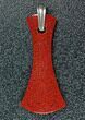 Gorgeous, Red Dinosaur Bone (Gembone) Axe Pendant #84741-4